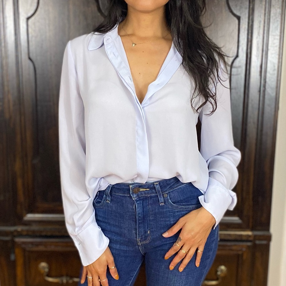 Light Blue Button Down Blouse